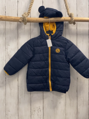 Jacke  Gr. 86  blau gesteppt Kapuze mit Ohren mais Bund 