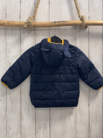 Jacke  Gr. 86  blau gesteppt Kapuze mit Ohren mais Bund 