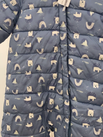   Winteroverall Gr. 98  hellblau weiße Eisbären Iglus weißes Plüschfutter 