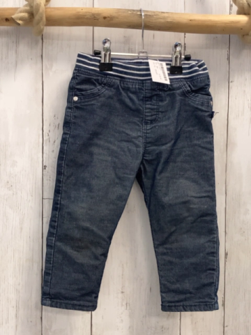 Obaibi Hose Gr. 80  blau meliert gestreifter Bund gefüttert