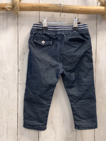 Obaibi Hose Gr. 80  blau meliert gestreifter Bund gefüttert