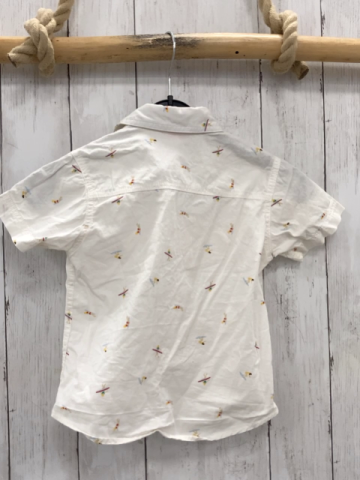   Sommerhemd  Gr. 104  weiß bunte Möwen Surfer 