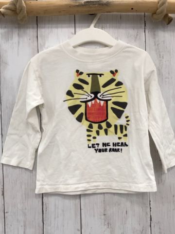 Zara  Langarmshirt  Gr. 80  weiß Tiger Schrift 
