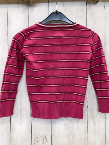 Esprit  Strickjacke  Gr. 104  pink weinrot weiße Streifen 