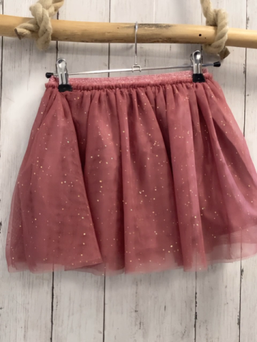 H&M  Rock Gr. 110  altrosa Tüllüberrock mit goldenen Glitzerpunkten Glitzerbund 