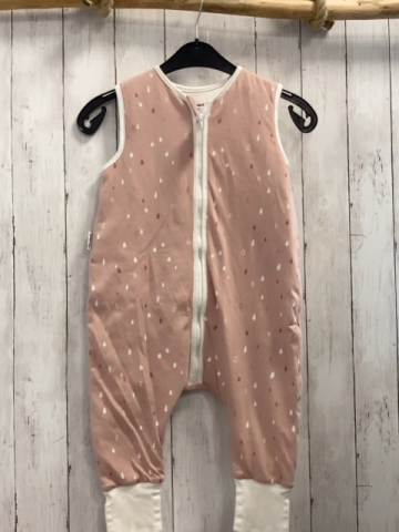 Ehrenkind  Schlafsack Gr. 80cm  altrosa Tropfen weißer Bund mit Bund 