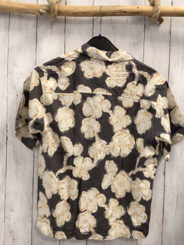 zara Sommerhemd Gr. 140  grau weiß orange Blumen