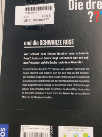 Die drei???  Buch ... und die schwarze Rose 