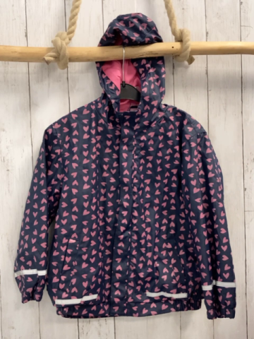   Regenjacke  Gr. 116  blau rosa Herzen 