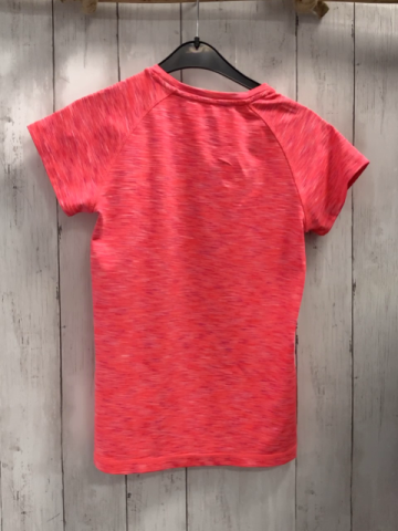 H&M  Sportshirt  Gr. 146/52  neonrot weiß pflaume meliert 