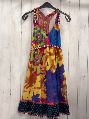 Desigual  Kleid  Gr. 38  gelb grün pink bunt Blumen Rüschen 