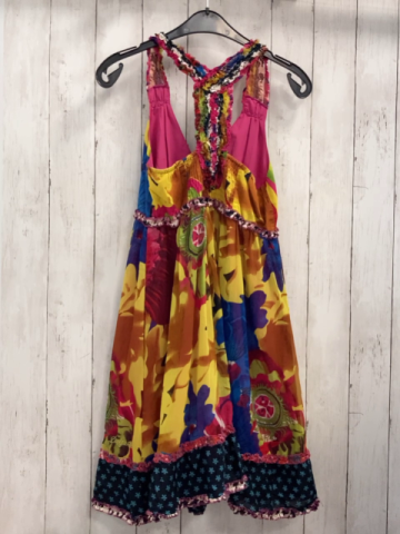Desigual  Kleid  Gr. 38  gelb grün pink bunt Blumen Rüschen 