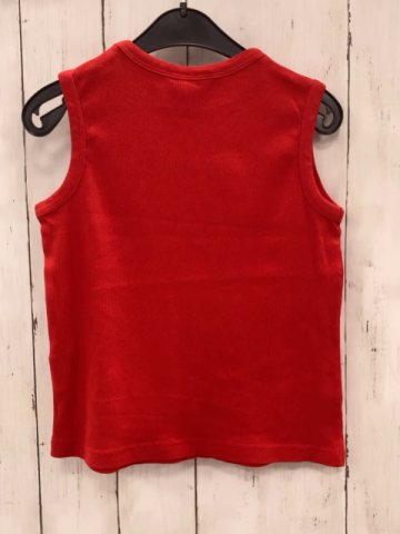 H&M  Top  Gr. 116  rot Rippen weiße Schrift 