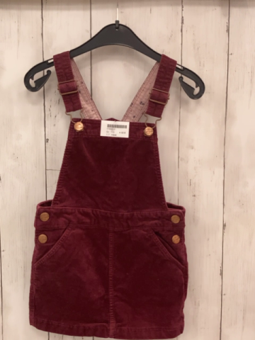 H&M  Trägerrock Gr. 110  weinrot Kord 