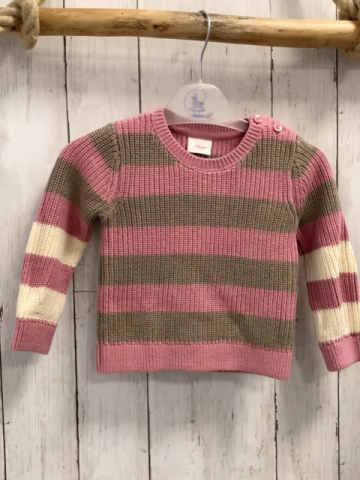 S´Oliver  Pullover  Gr. 74  rosa grau creme Streifen Strick