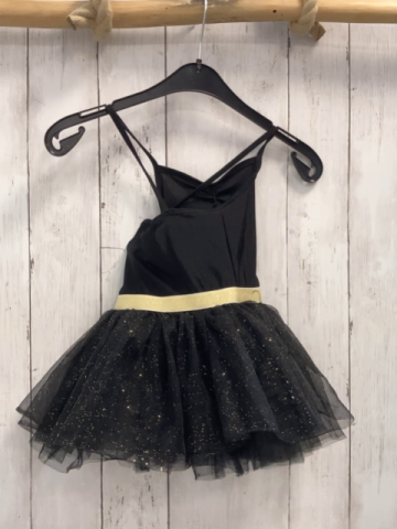 H&M  Kleid  Gr. 98  schwarz Tüllrock mit Glitzerpunkten Bodytunterteil 