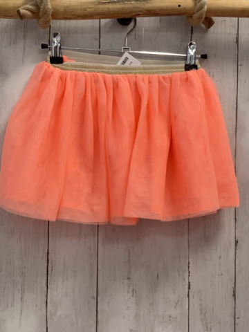 H&M  Rock Gr. 98  orange Tüllüberrock beige goldene Glitzerstreifen 