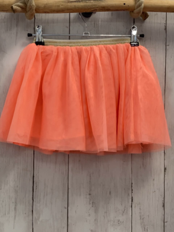 H&M  Rock Gr. 98  orange Tüllüberrock beige goldene Glitzerstreifen 