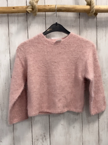 Zara  Pullover  Gr. 110  rosa Strick flusig mit Glitzer 