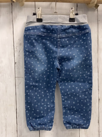 S´Oliver  Hose  Gr. 86  blau Jeans weiße Herzen grauer Strickbund 