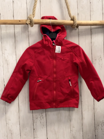 Vaude  Softshelljacke  Gr. 110  rot pink Bund blaues Fleecefutter 