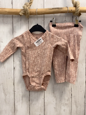 2tlg H&M  Langarmbody + Leggings  Gr. 62  rosa Blumen 