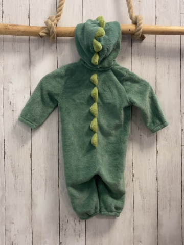 H&M  Overall Gr. 68  hellgrün Plüsch Kapuze mit Tierkopf hellgrüne Stacheln 