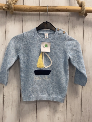 neu  Pullover  Gr. 92  hellblau Strick Segelboot