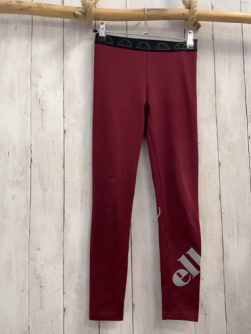 Ellesse  Leggings  Gr. 128  weinrot schwarzer Bund graue Schrift mit buntem Label 