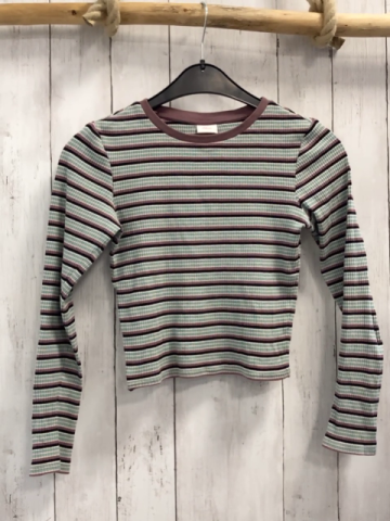 S´Oliver  Langarmshirt Gr. 152  mint rosa aubergine schwarz weiße Streifen Rippen 