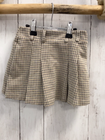 Zara  Shortsrock  Gr. 116  beige ocker schwarz kariert 