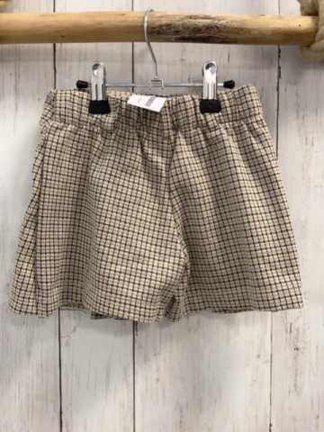 Zara  Shortsrock  Gr. 116  beige ocker schwarz kariert 