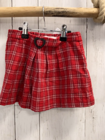 Zara  Shortsrock  Gr. 110  rot weinrot weiß kariert 