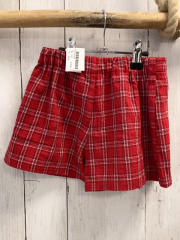 Zara  Shortsrock  Gr. 110  rot weinrot weiß kariert 