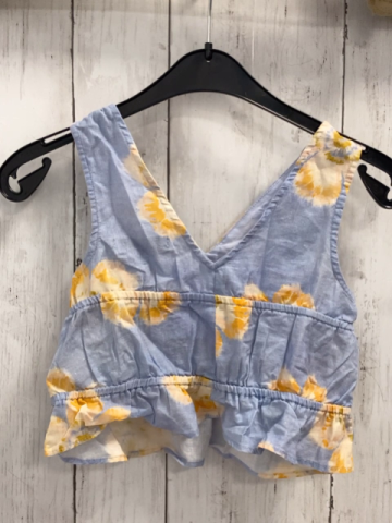 Zara  Sommerbluse  Gr. 116  hellblau beige orange Blumen 