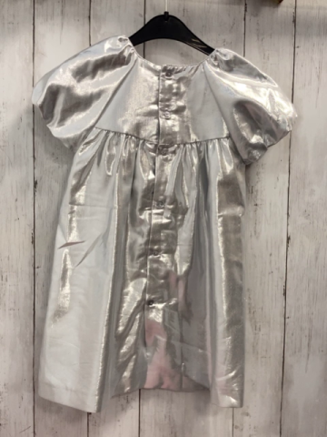 Zara  Kleid  Gr. 110  silber glänzend große Schleife 