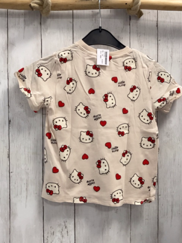 H&M  T-Shirt Gr. 122  beige Hello Kitty rote Herzen 