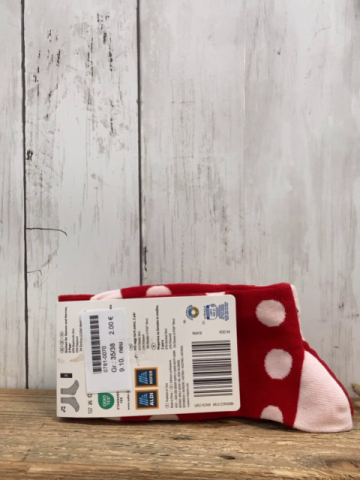 neu  Socken  Gr. 35/38   rot rosa mit Punkten / Käfern 