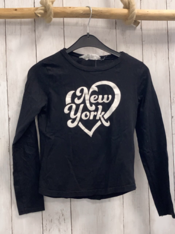 H&M Langarmshirt Gr. 134  schwarz weiße Schrift