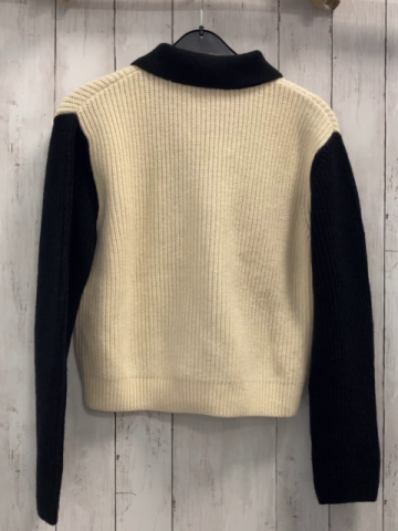 Zara  Strickjacke  Gr. M  beige schwarz Rippen Strick 