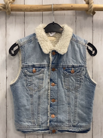   Weste  Gr. 158/164  blau Jeans Teddykragen + -futter 
