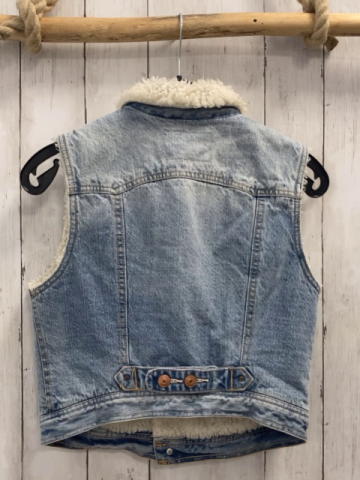   Weste  Gr. 158/164  blau Jeans Teddykragen + -futter 