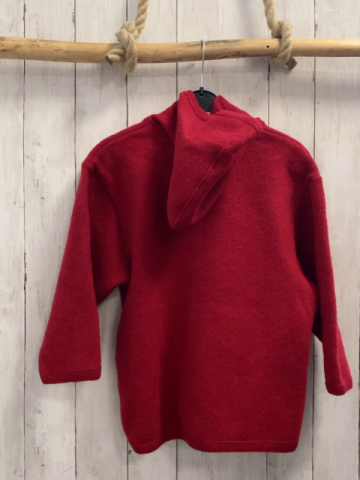 neu Disana  Walkjacke  Gr. 128  rot 100 % Schurwolle Kapuze 