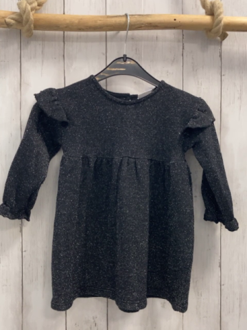 Zara  Kleid  Gr. 92  dunkelgrau silber meliert Rüschen 