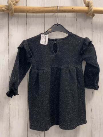 Zara  Kleid  Gr. 92  dunkelgrau silber meliert Rüschen 