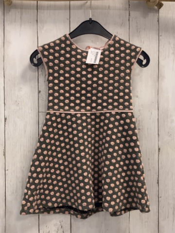 Kleid  Gr. 92  grau rosa Punkte