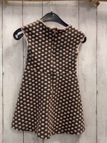 Kleid  Gr. 92  grau rosa Punkte