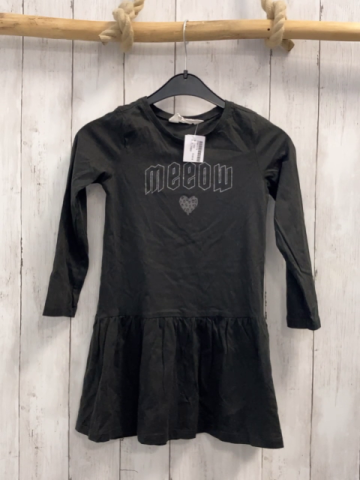 H&M  Kleid  Gr. 110  schwarz Herz silber Glitzerschrift