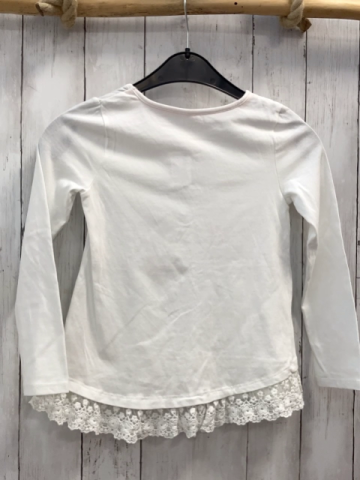 Isaac Mizrahi Langarmshirt Gr. 128  weiß Einhornpegasus Glitzer