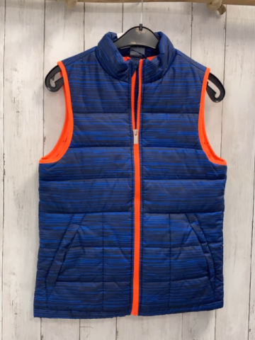 Nike  Weste  Gr. 158  grau blaue Streifen orange Bund Futter + Reißverschluss 